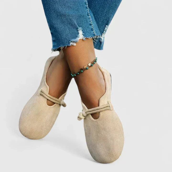 Women's Boho Ballet Flats – Rope Detail Slip On Shoes