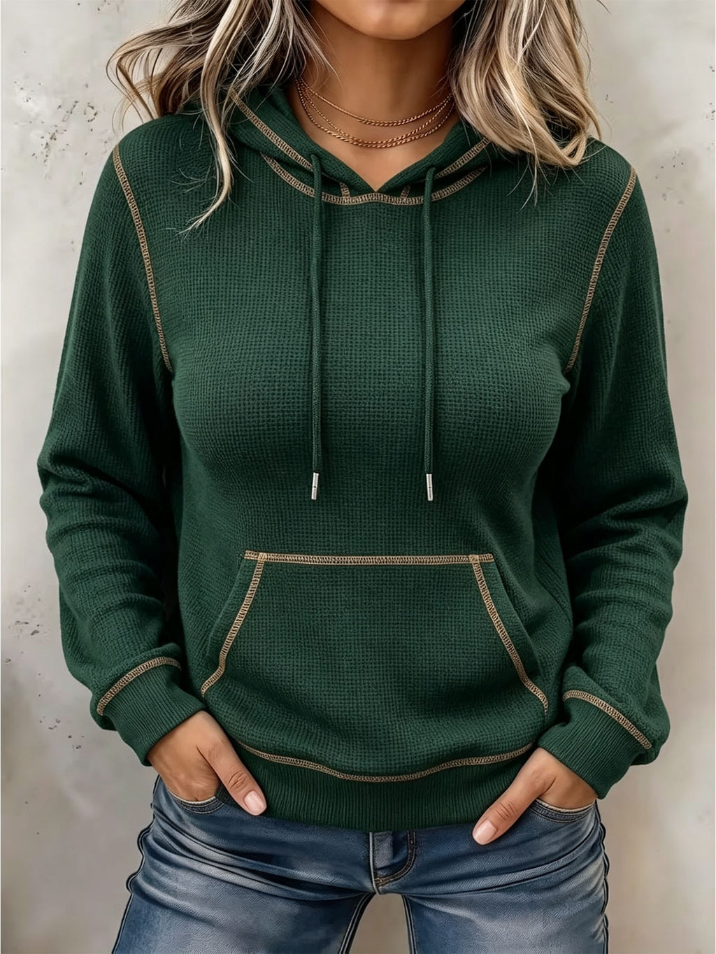 Drawstring Hooded Hoodie - Soft and Casual