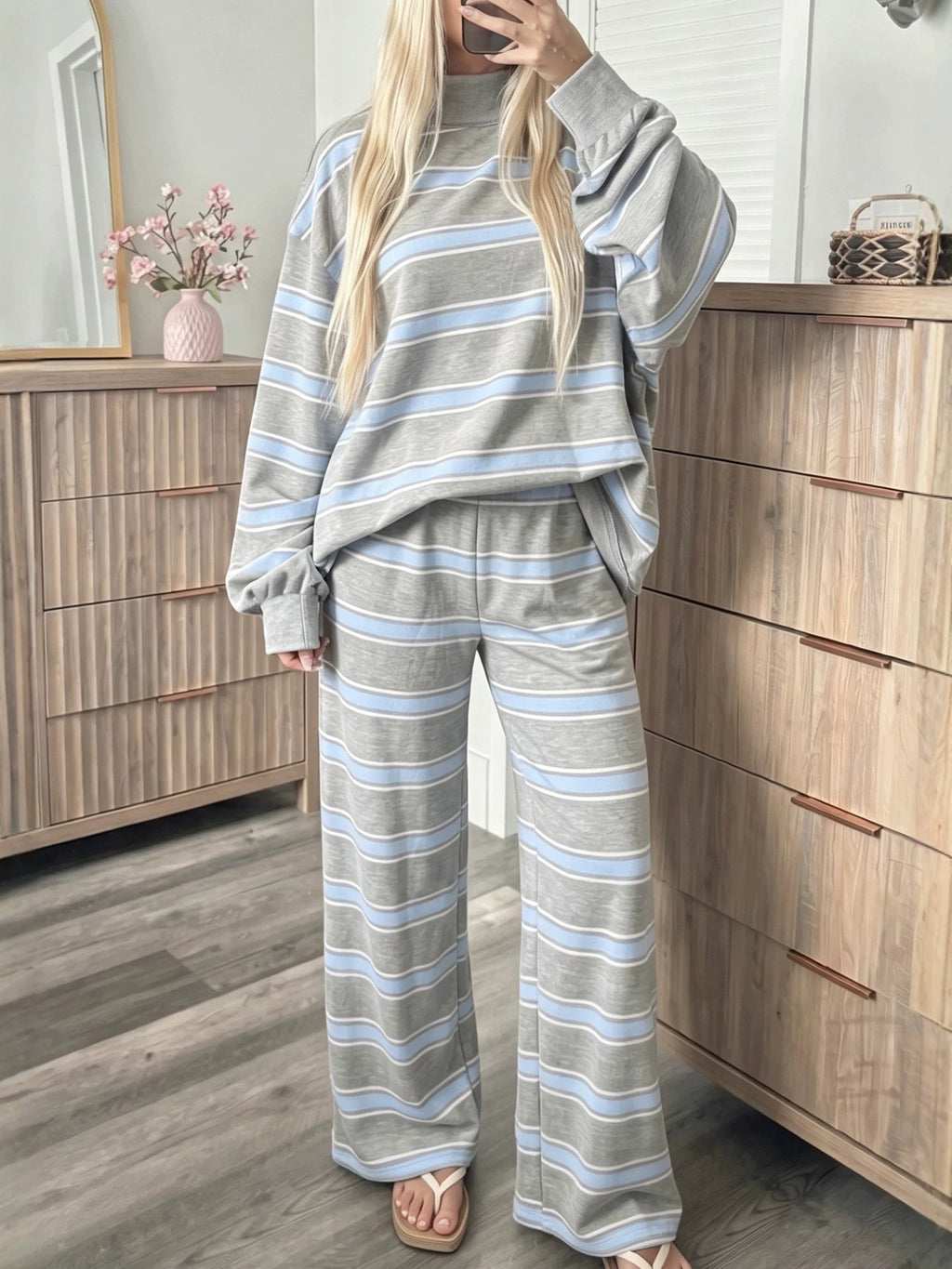 Striped Casual Women's Set - Relaxed and Coordinated