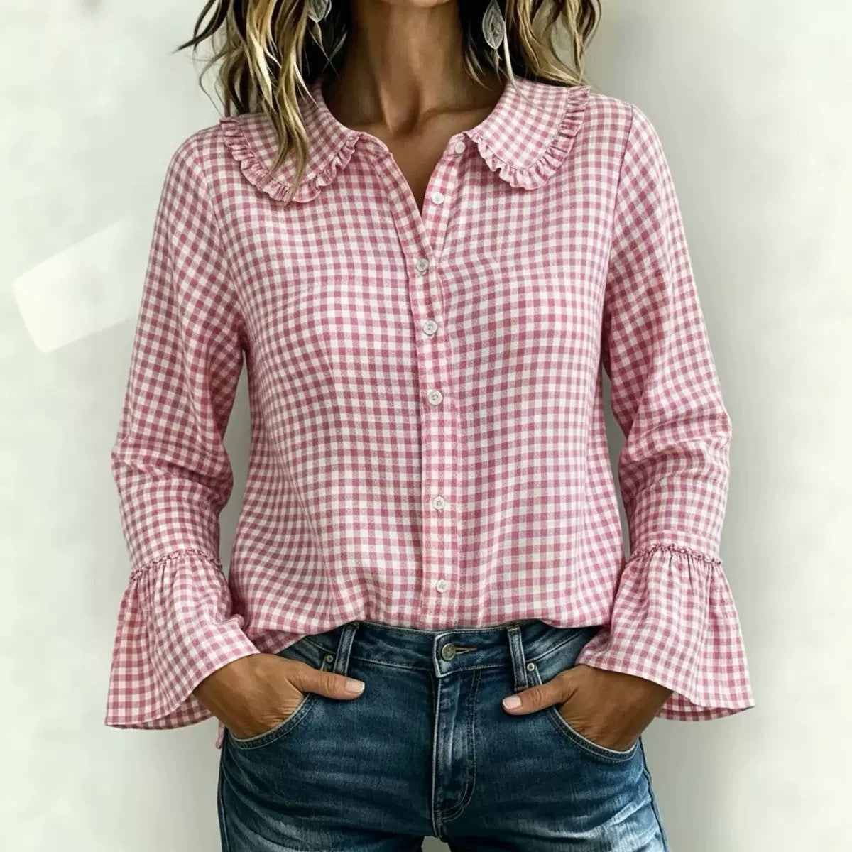 Women’s Casual Vintage Plaid Shirt – Loose-Fit Relaxed Everyday Style