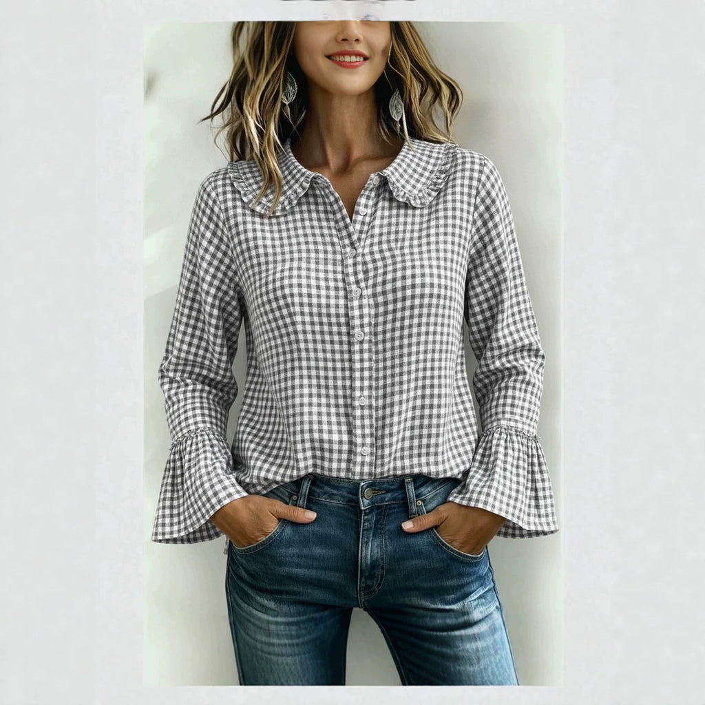 Women’s Casual Vintage Plaid Shirt – Loose-Fit Relaxed Everyday Style