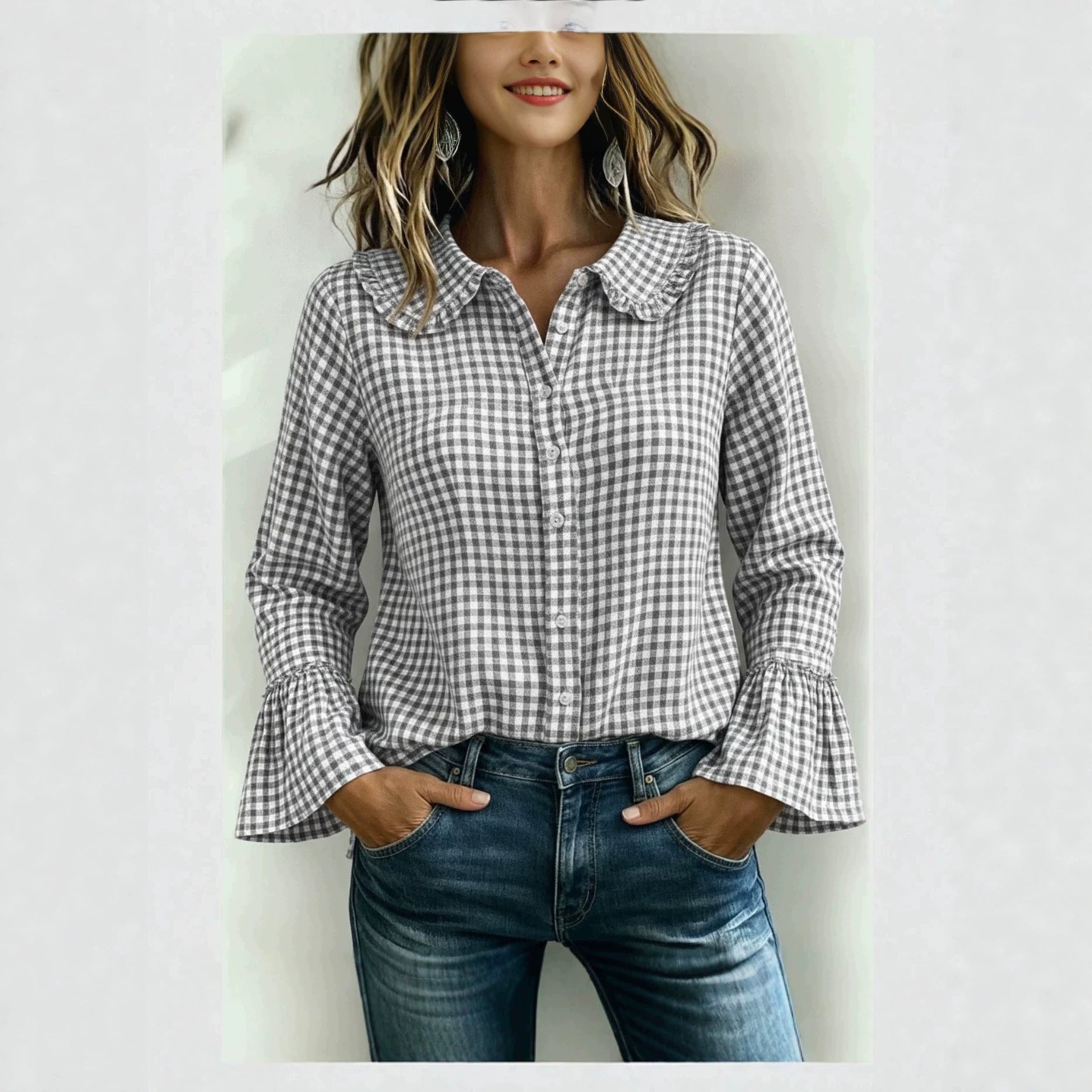Women’s Casual Vintage Plaid Shirt – Loose-Fit Relaxed Everyday Style