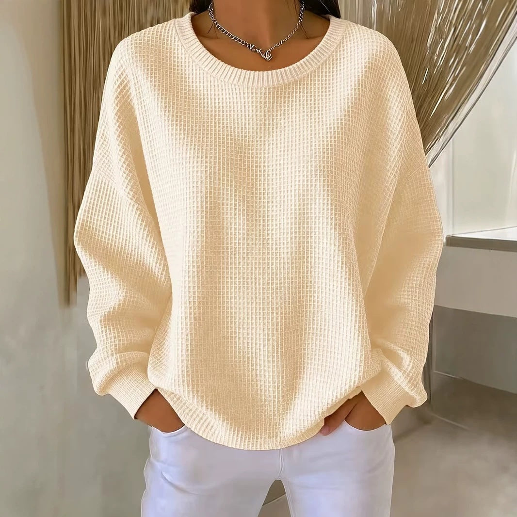 Waffle Patchwork Sweatshirt - Soft and Casual