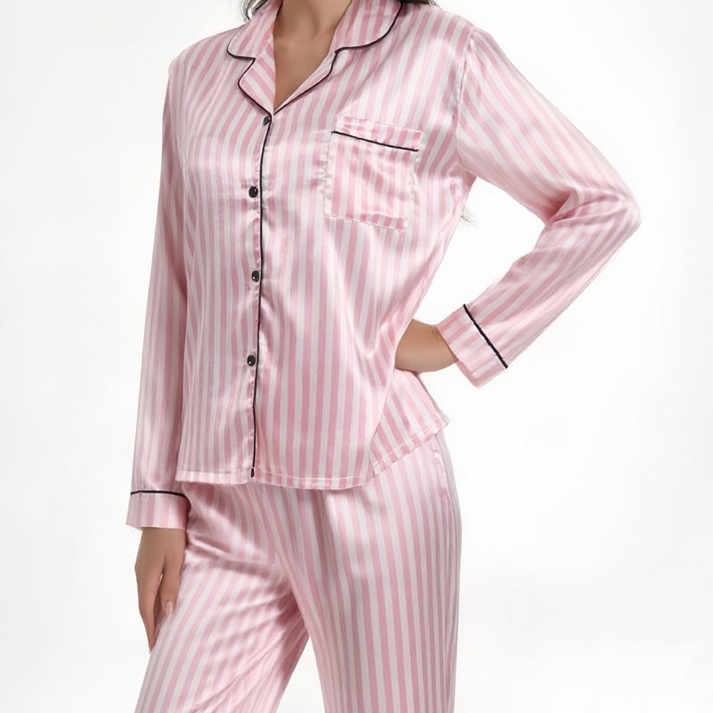 Women’s Leopard-Print Pajamas – Ice Silk and Faux Silk Comfortable Set