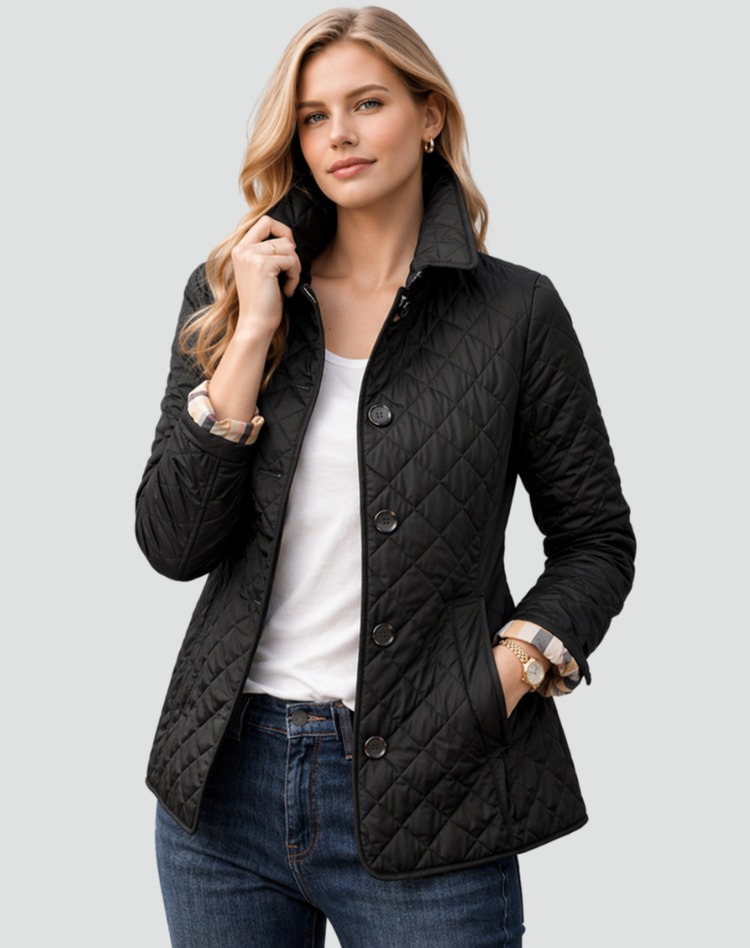 Women's Quilted Jacket - Button Front Transitional Daywear