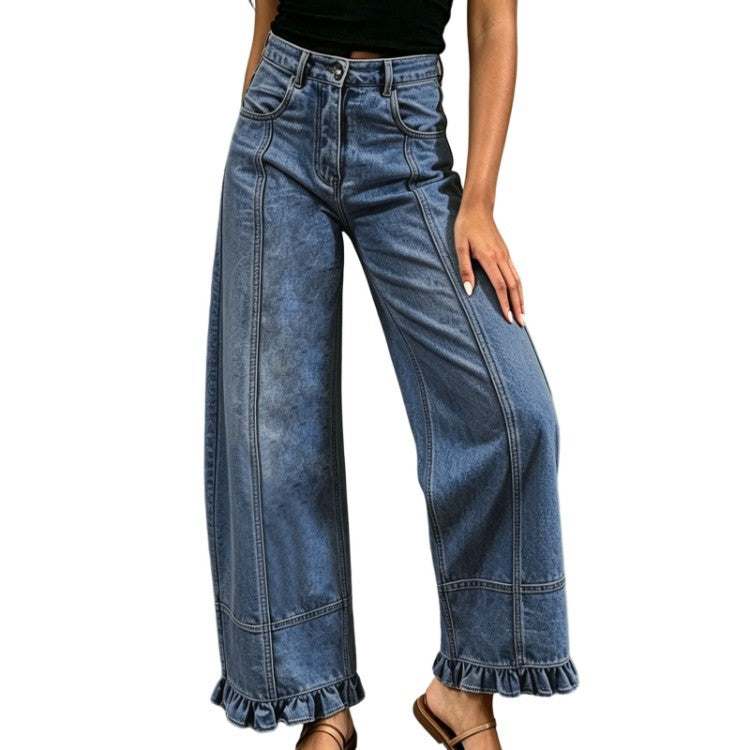 Women’s Loose-Fit Wide-Leg Denim Pants – Stylish Casual High-Waisted Jeans Everyday Streetwear