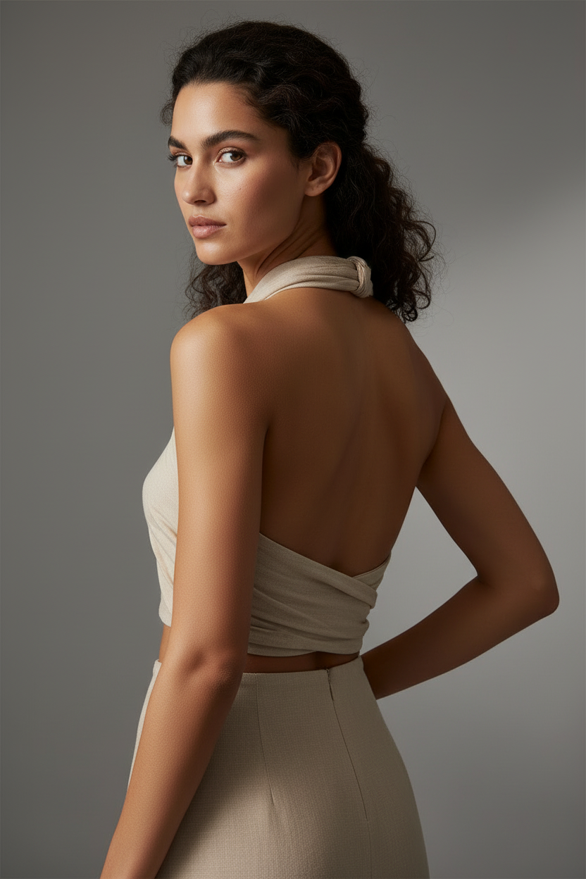 Women's Halter Crop Top – Sleek Sleeveless Summer Style