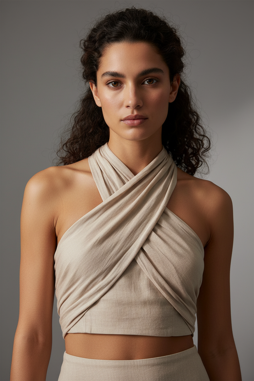 Women's Halter Crop Top – Sleek Sleeveless Summer Style
