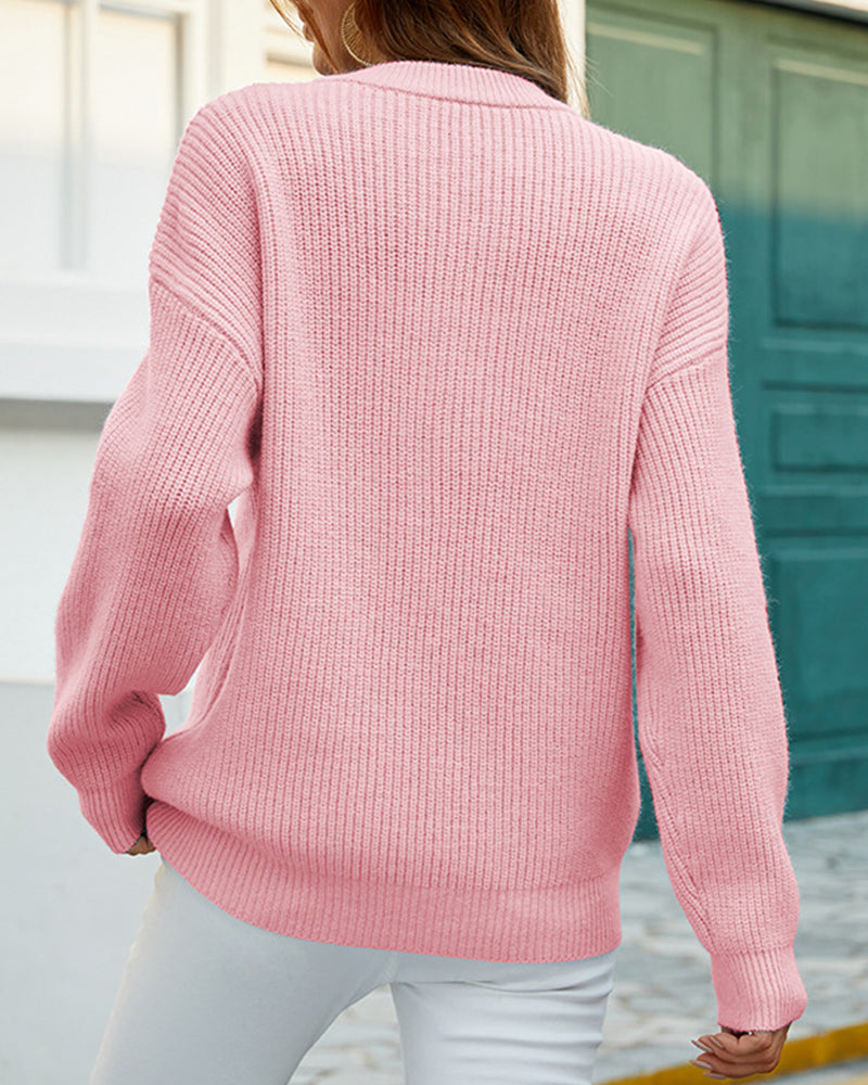 Women's Chunky Crew Neck Sweater - Soft Everyday Cozy Knit