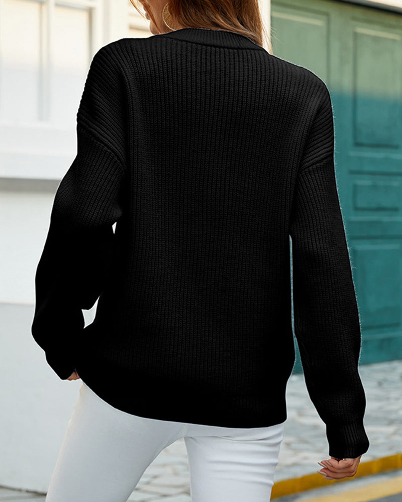 Women's Chunky Crew Neck Sweater - Soft Everyday Cozy Knit