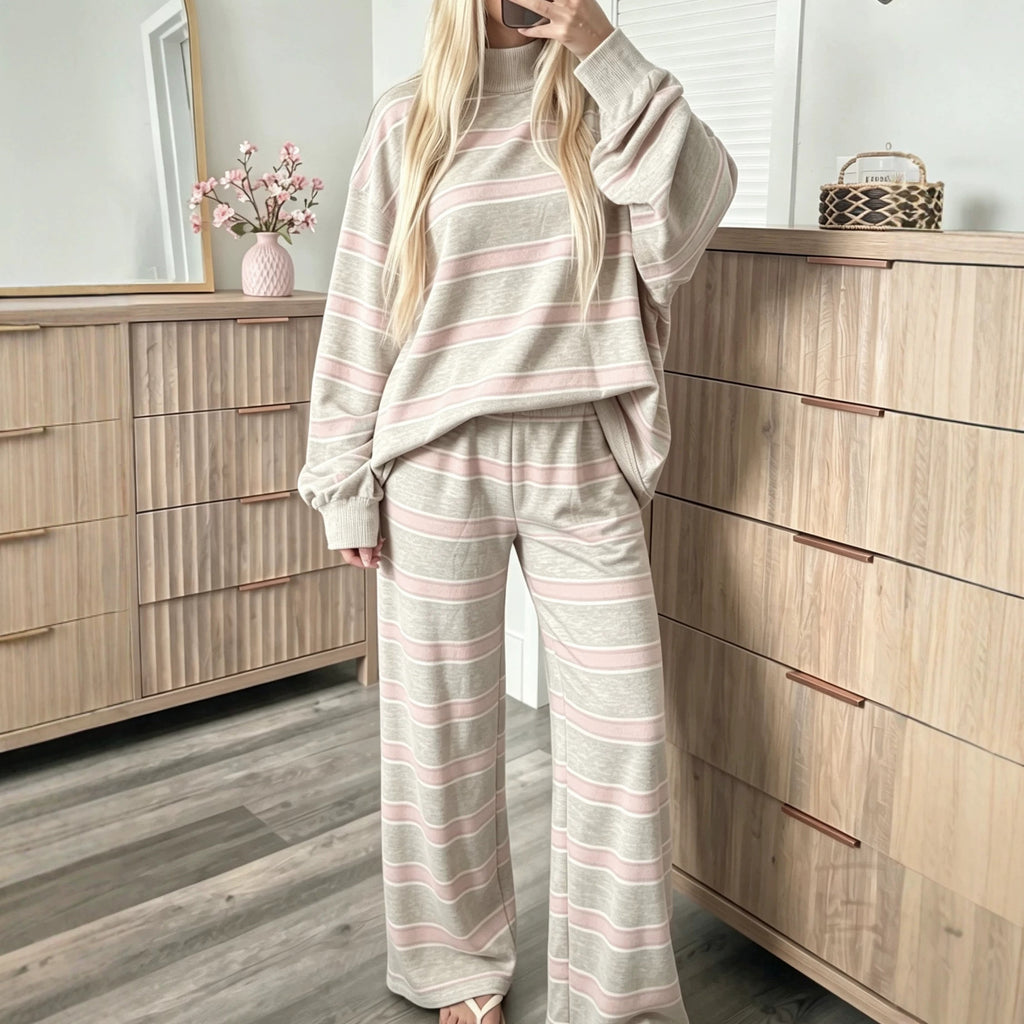 Striped Casual Women's Set - Relaxed and Coordinated
