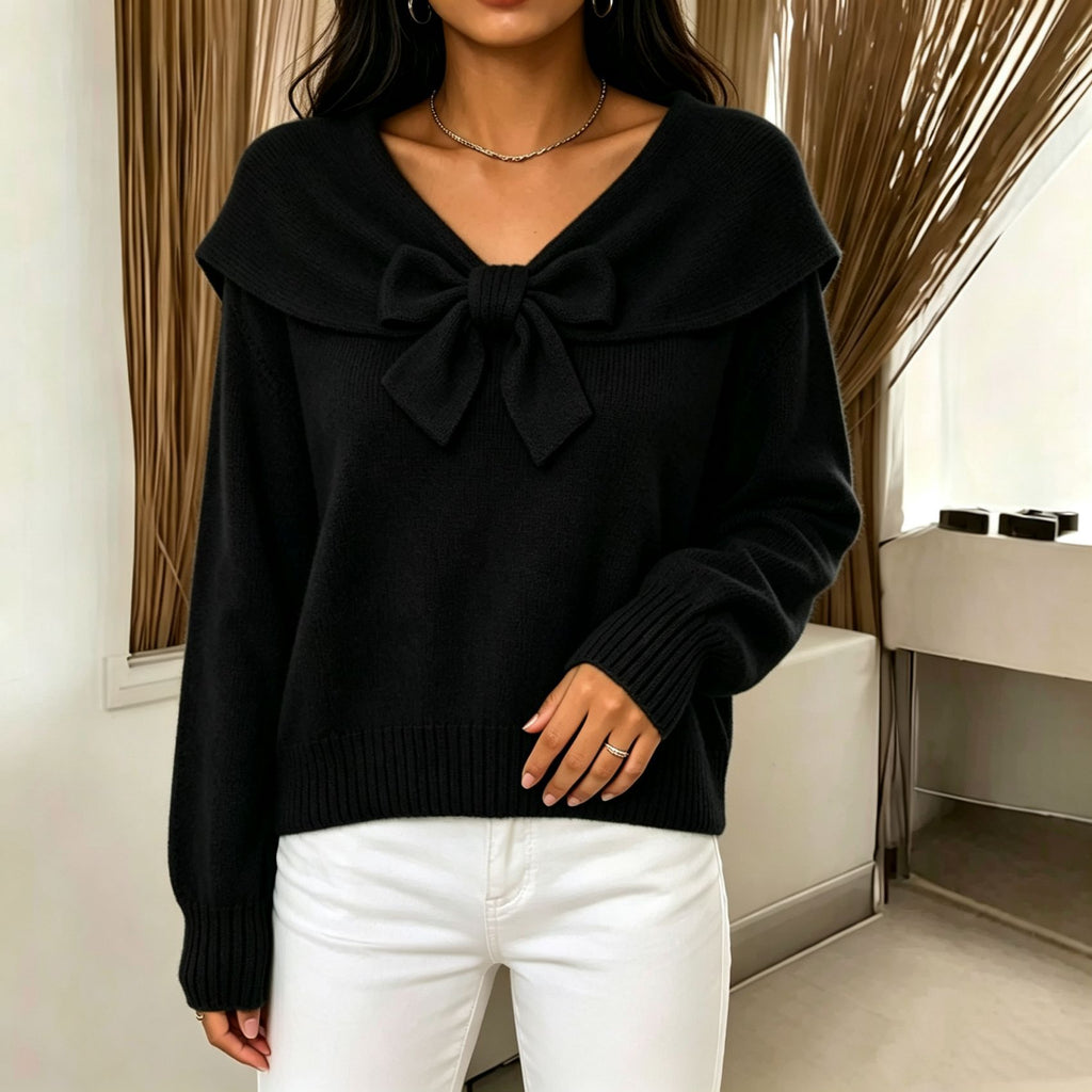 Bow-Knot Knit Sweater - Soft and Feminine