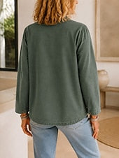 Patchwork V-Neck Casual Jacket - Lightweight and Relaxed