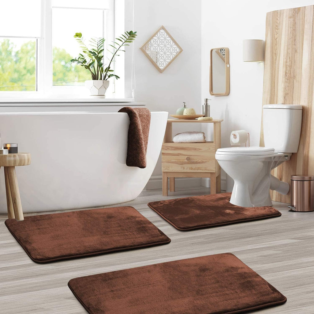 Premium Memory Foam Bath Mat Set (3-piece) for Ultimate Comfort