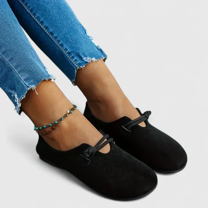 Women's Boho Ballet Flats – Rope Detail Slip On Shoes