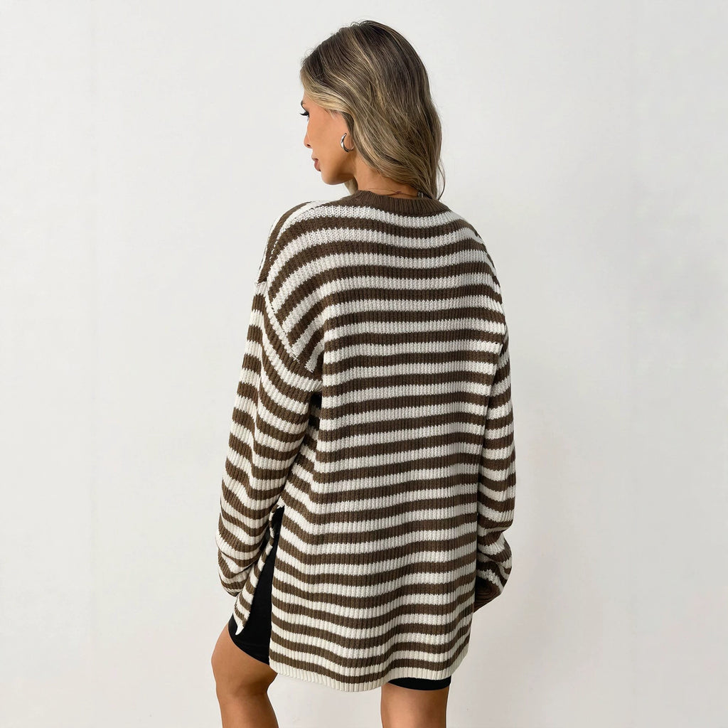 Striped Drop-Shoulder Sweater - Soft and Casual