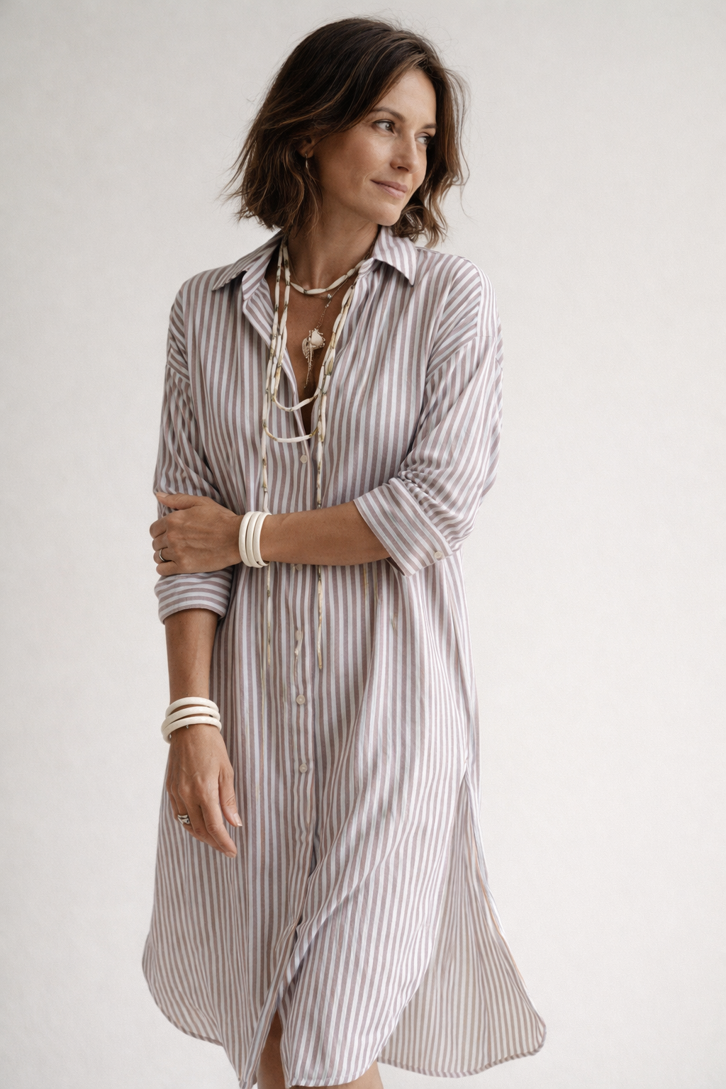 Women's Striped Tie-Waist Dress – Chic Casual Daywear Style