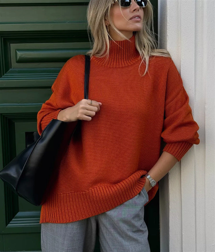 Women’s Casual Cozy Turtleneck Sweater – Relaxed-Fit Pullover Knitwear