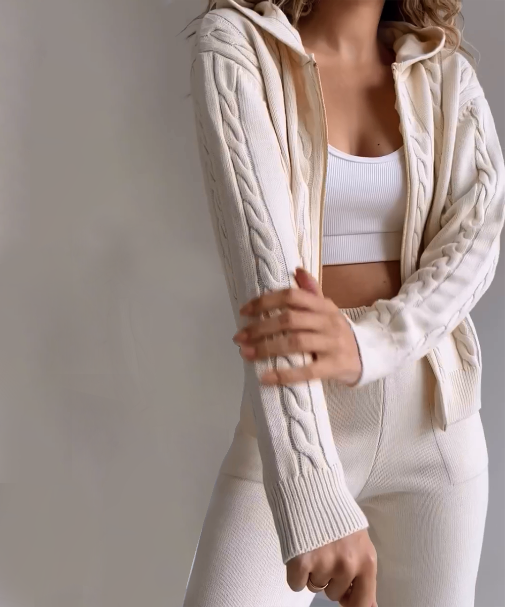 Women’s Sweater Cardigan Two-Piece Set – Cozy Stylish Outfit