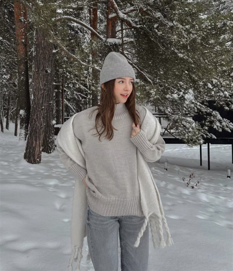 Women’s Casual Cozy Turtleneck Sweater – Relaxed-Fit Pullover Knitwear