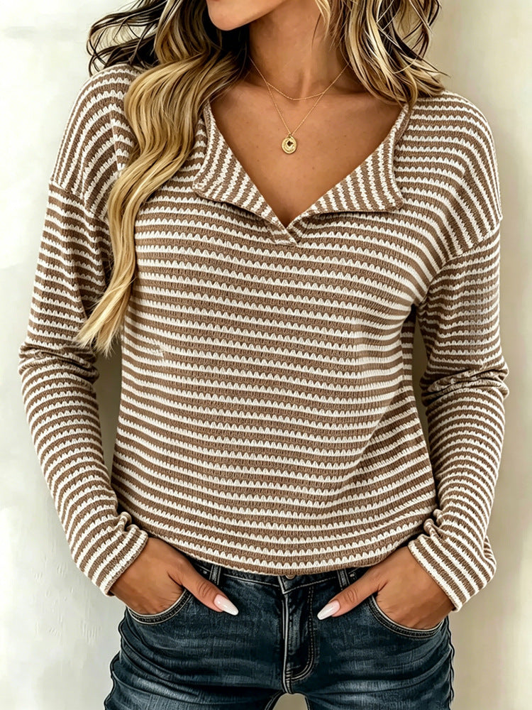 Women’s Casual Multi-Color Long Sleeve T-Shirt – Soft Relaxed Everyday Style