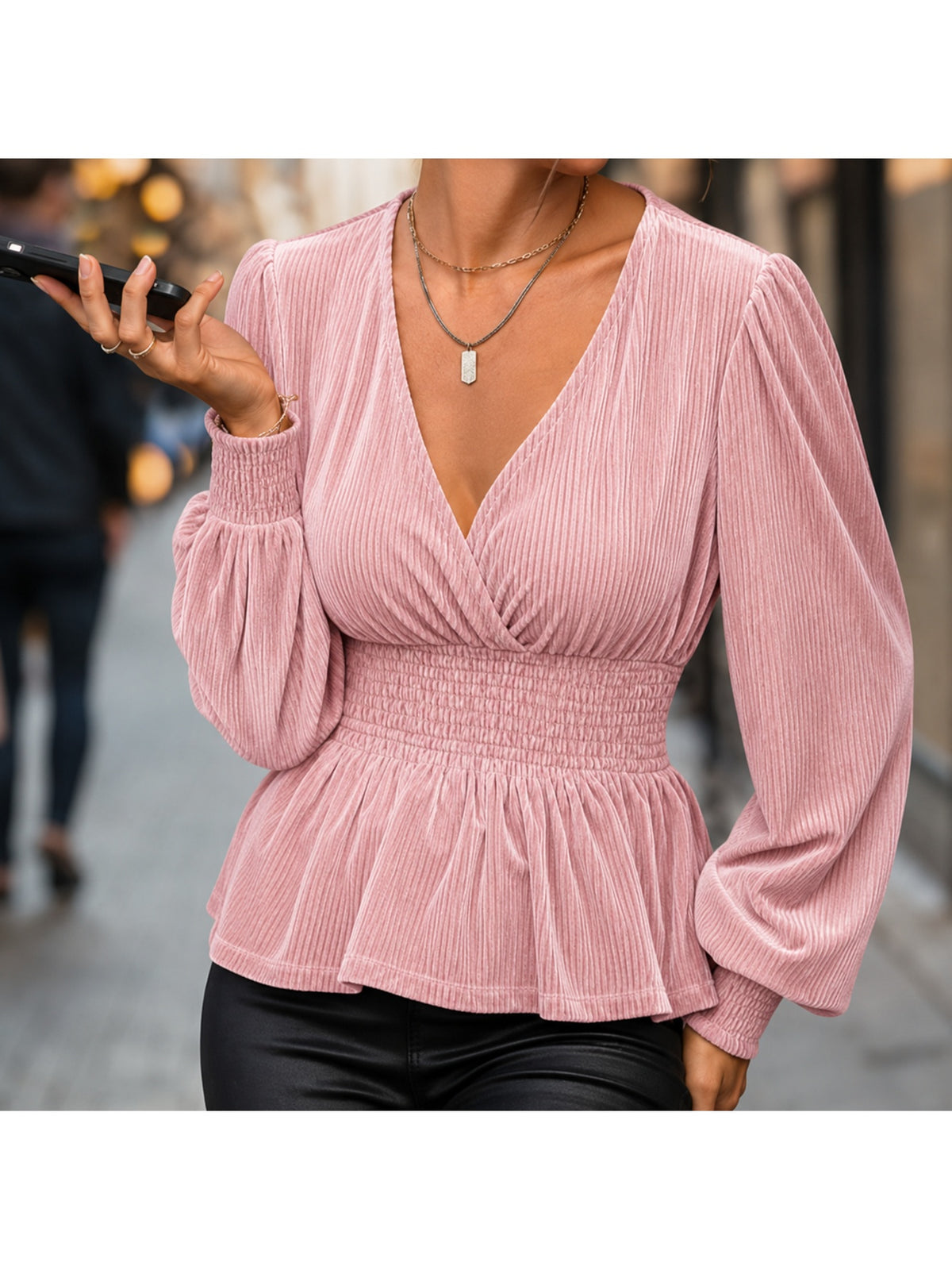 Women's Flowy Long Sleeve Blouse - Chic Lightweight Top