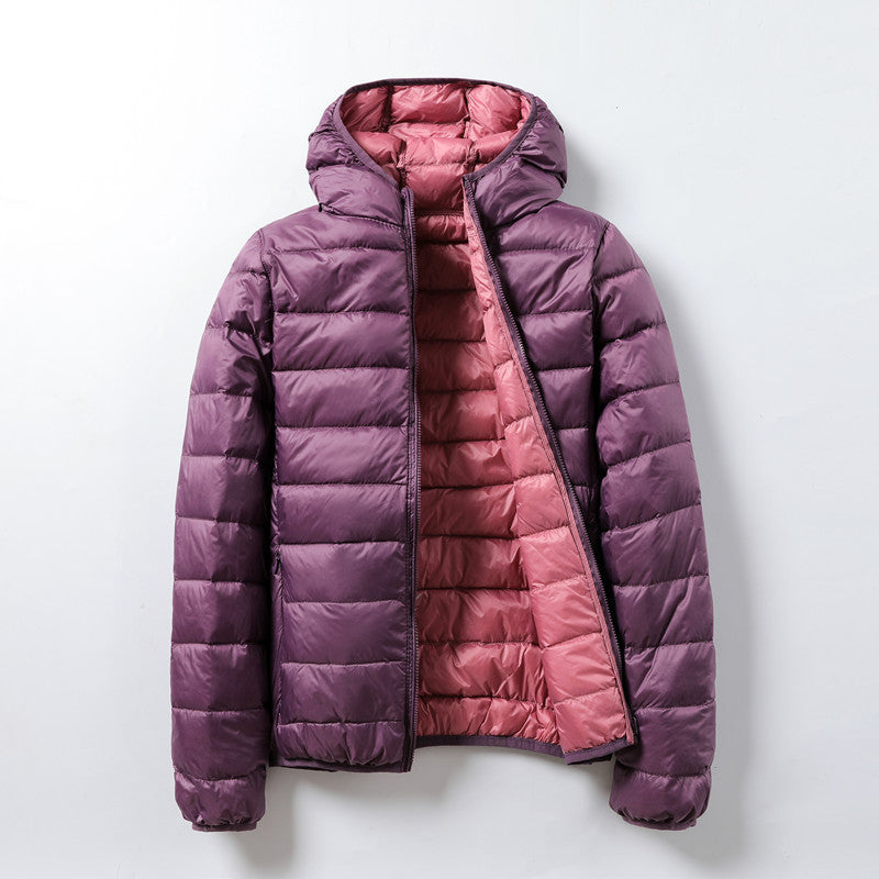 Lightweight Short Hooded Puffer Jacket - Warm and Practical