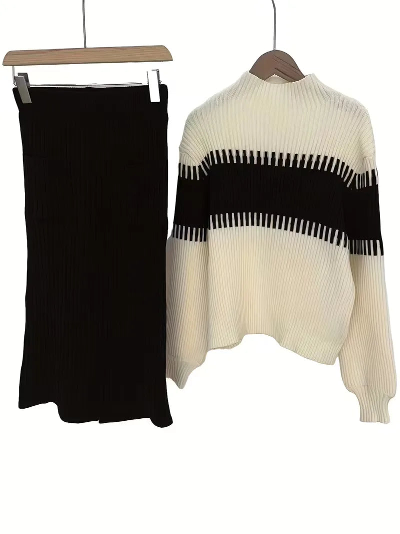 Ribbed Two-Piece Skirt Set - Coordinated and Comfortable