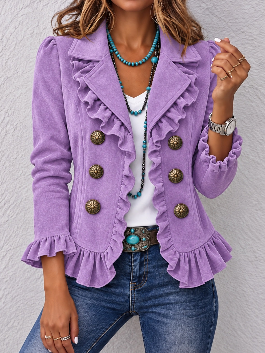 Buttoned Long-Sleeve Cardigan - Soft and Colorful