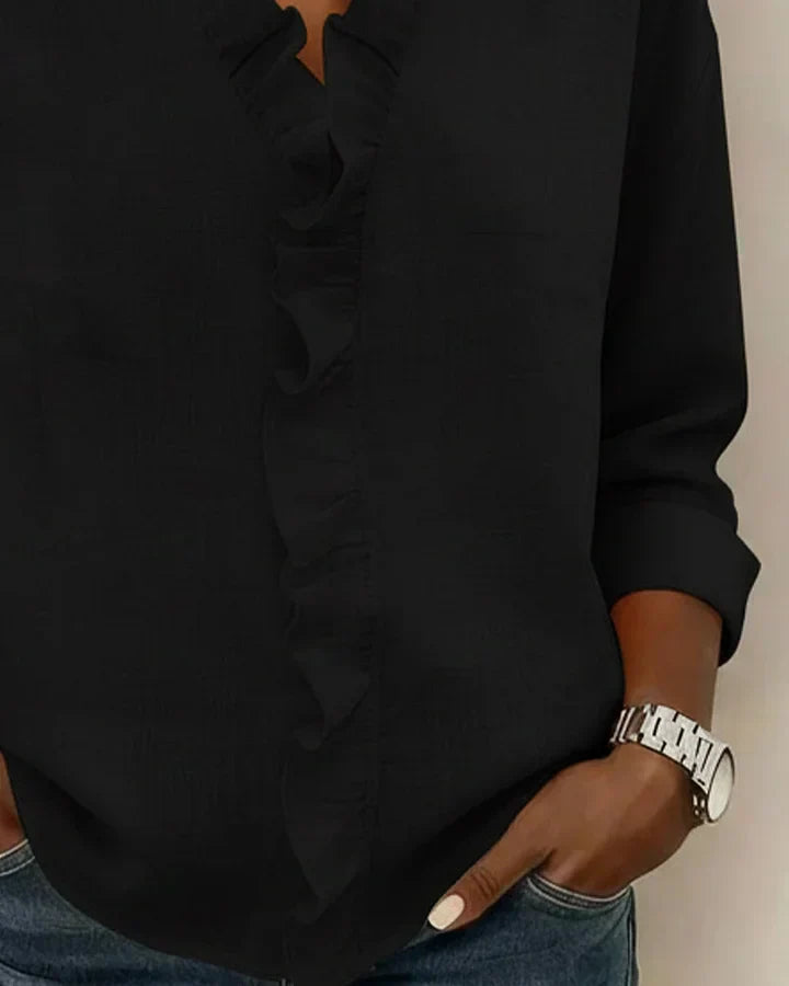 Women’s Lightweight V-Neck Blouse – Fluid Everyday Top