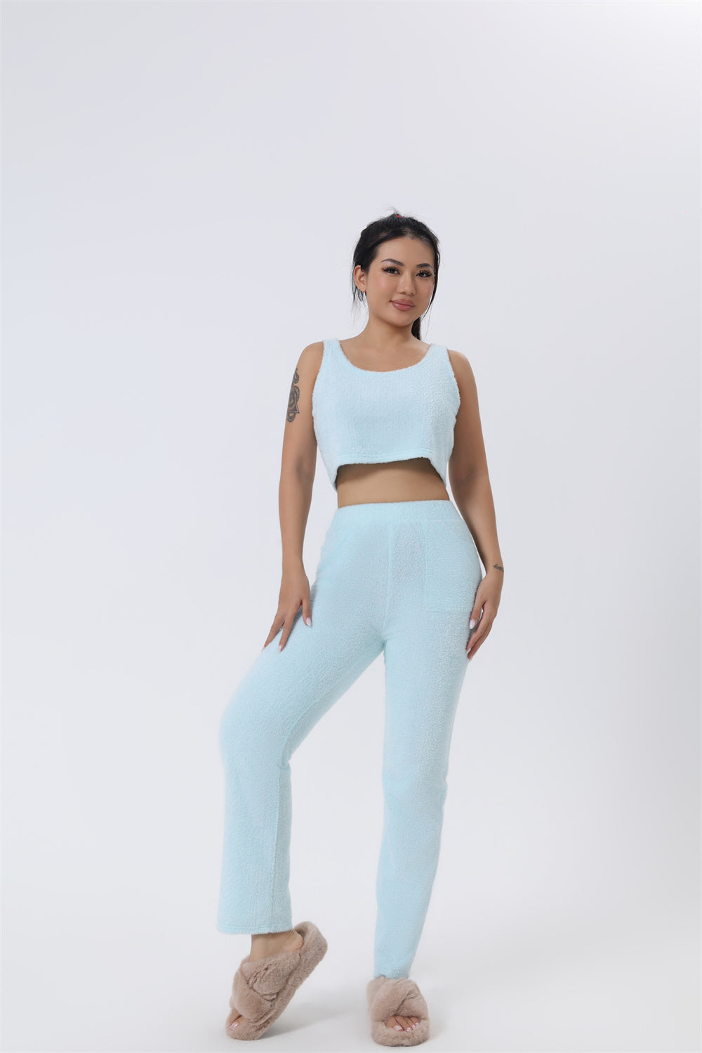 Women’s 3-Piece Winter Pajama Set – Cozy Warm Loungewear