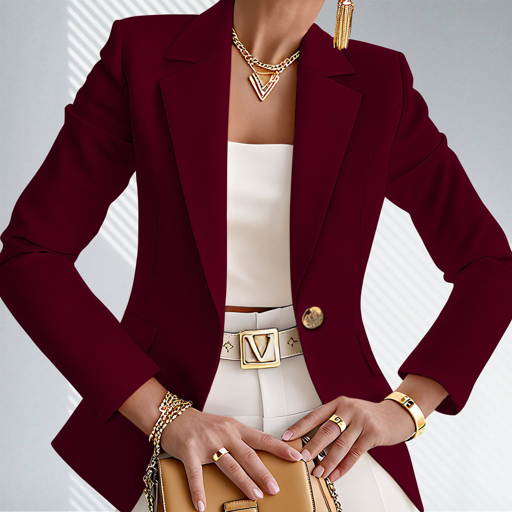 Women’s Lapel Knit Blazer – Chic Casual Tailored Jacket