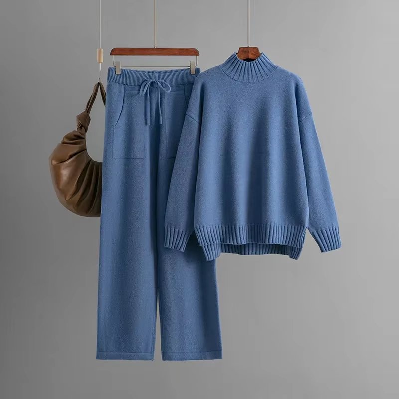 Stijlvolle en comfortabele gebreide set