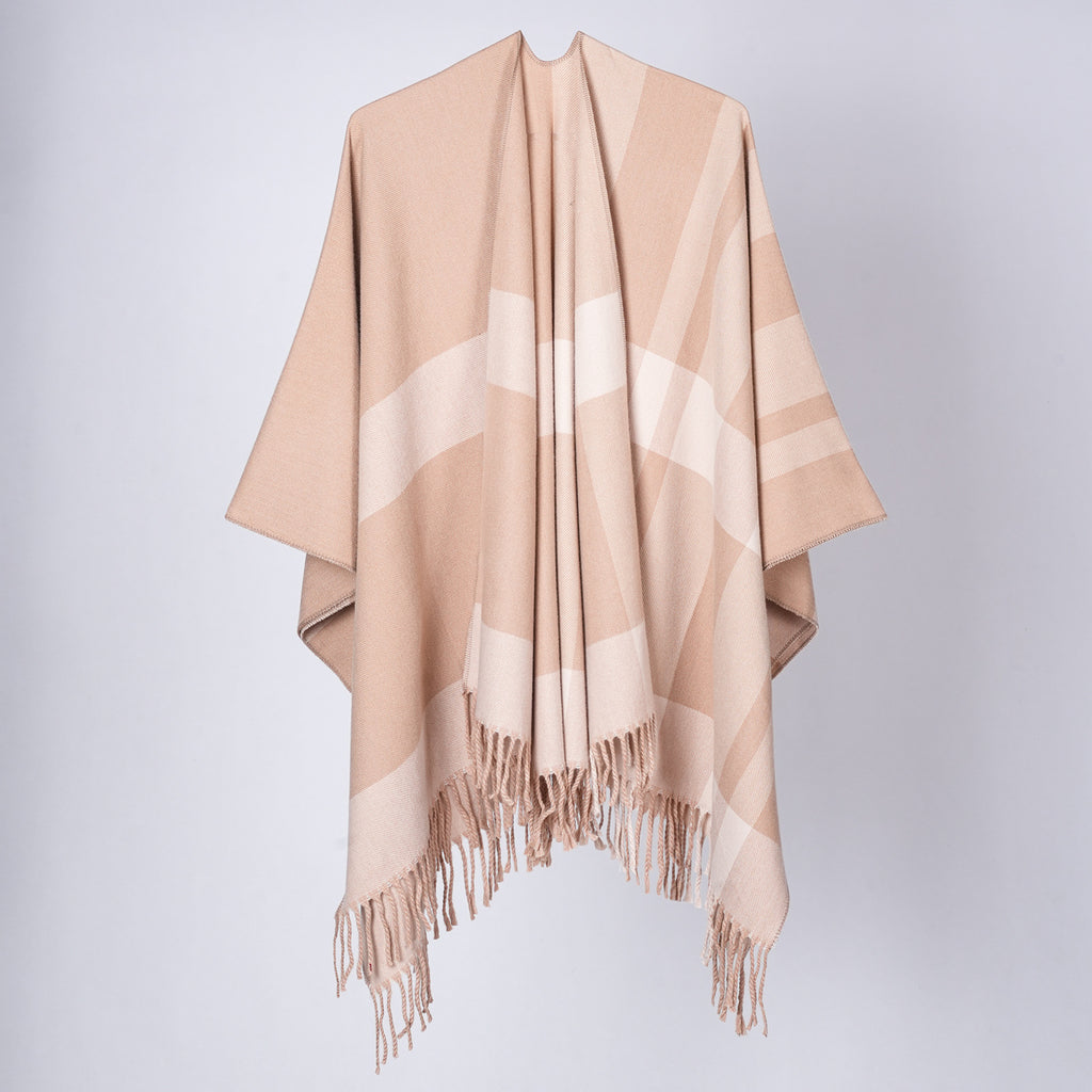 Women's Plaid Fringe Shawl - Classic and Cozy