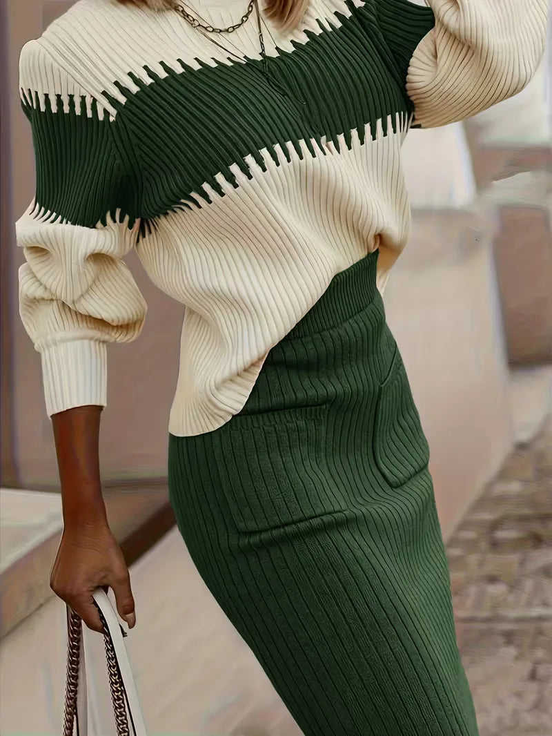 Ribbed Two-Piece Skirt Set - Coordinated and Comfortable