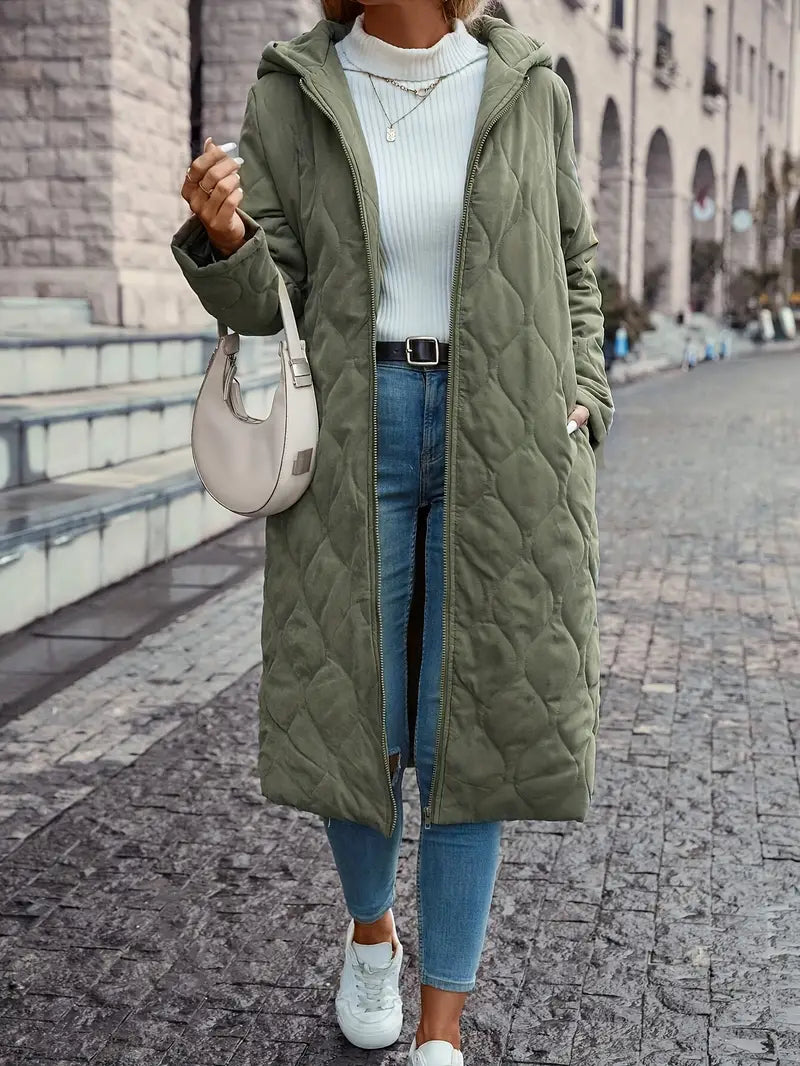 Women’s Cotton Quilted Hooded Coat – Warm Practical Outerwear