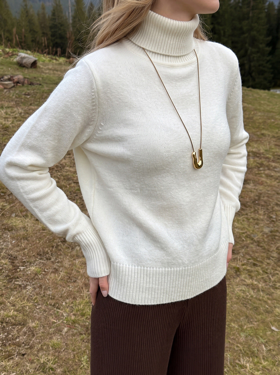 Women’s Solid Color Loose-Fit Knit Sweater – Cozy Casual Everyday Style