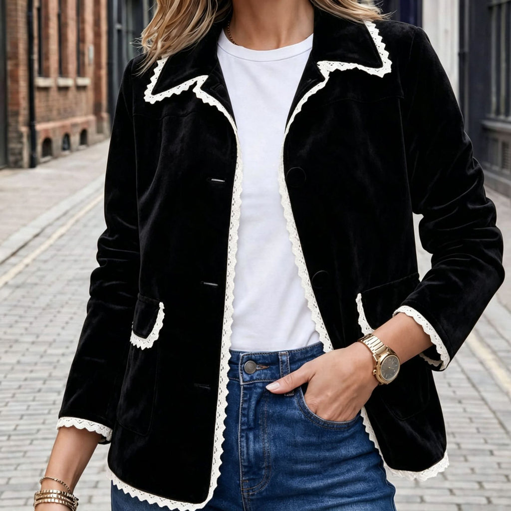Retro Lapel Pocket Jacket - Classic and Practical