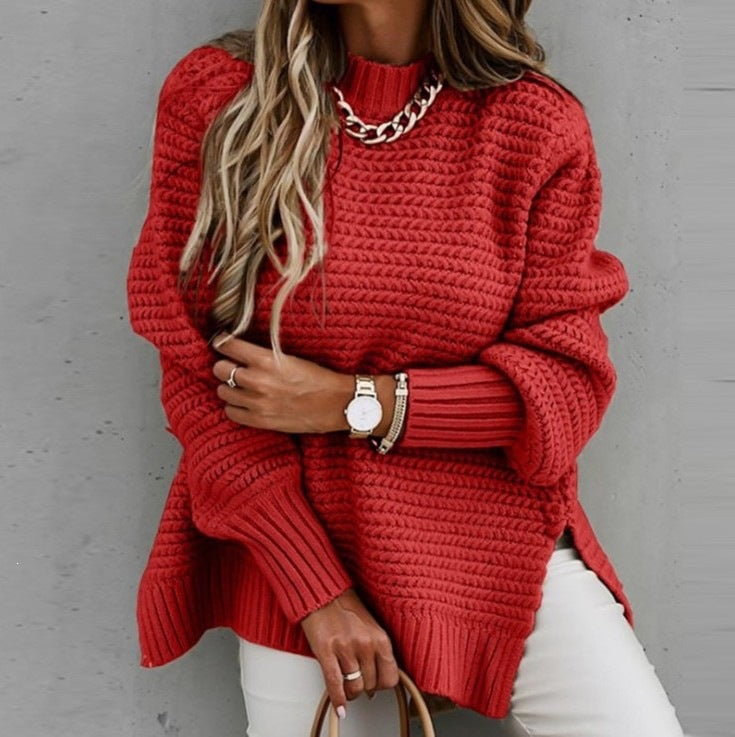 Women's Knitted Pullover - Long-Sleeve Casual Autumn Style