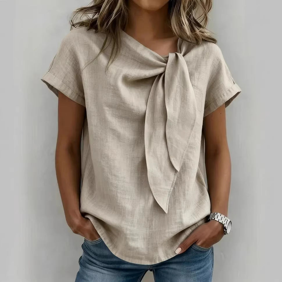 Women's Short Sleeve Cotton-Blend T-Shirt – Lightweight Everyday Casual Style