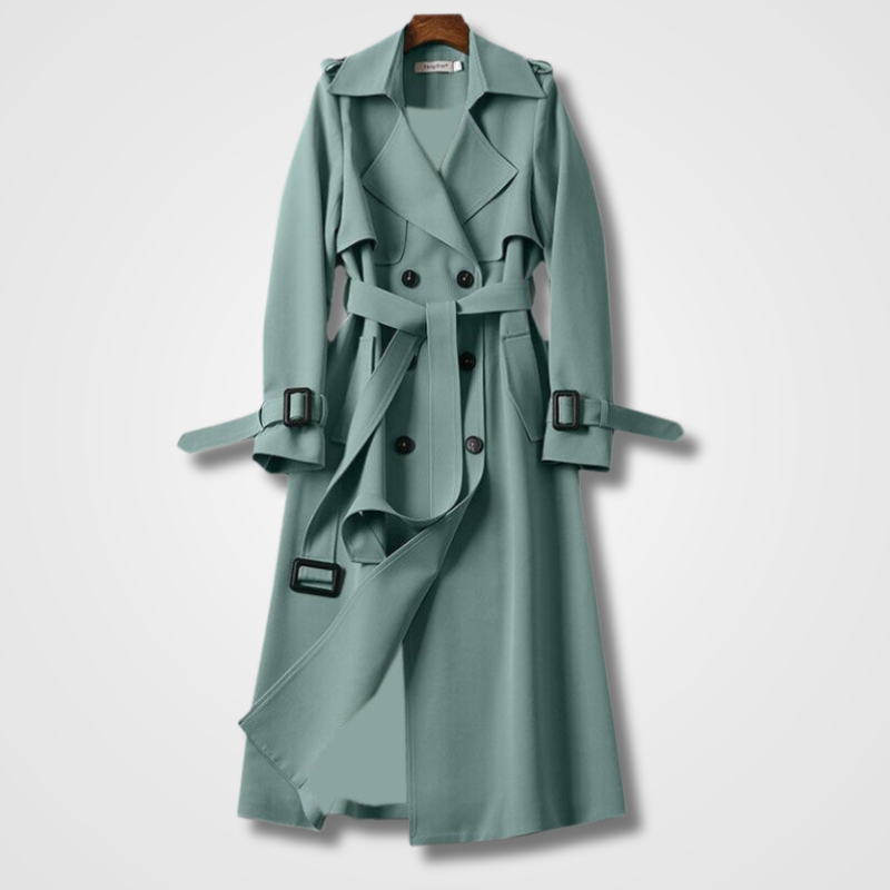 Women's Vintage Autumn Trench Coat – Timeless Belted Transitional Outerwear