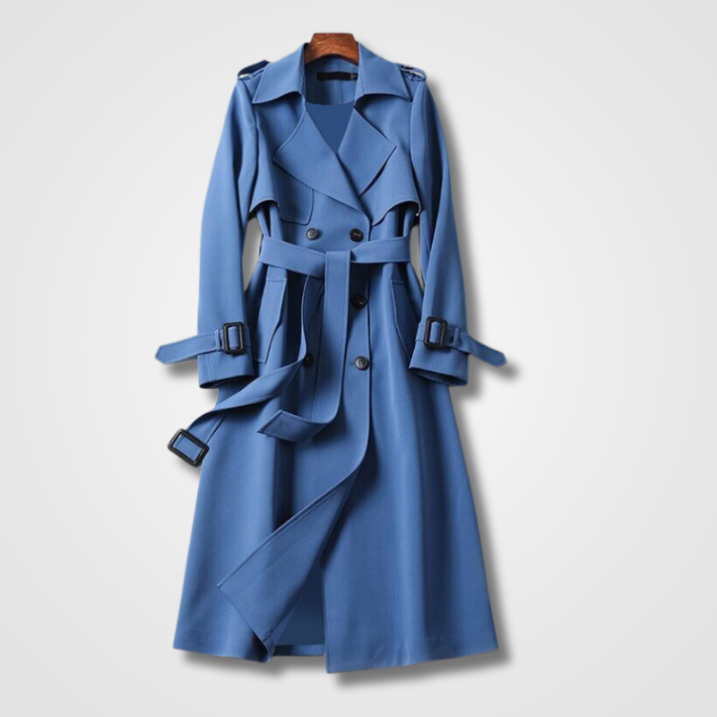 Women's Vintage Autumn Trench Coat – Timeless Belted Transitional Outerwear