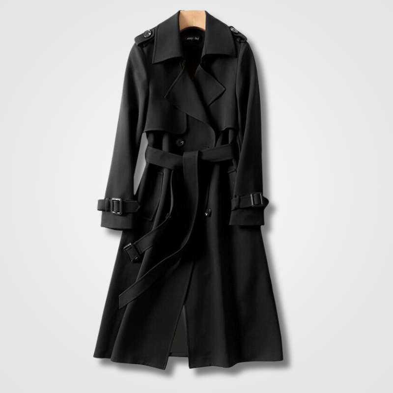 Women's Vintage Autumn Trench Coat – Timeless Belted Transitional Outerwear