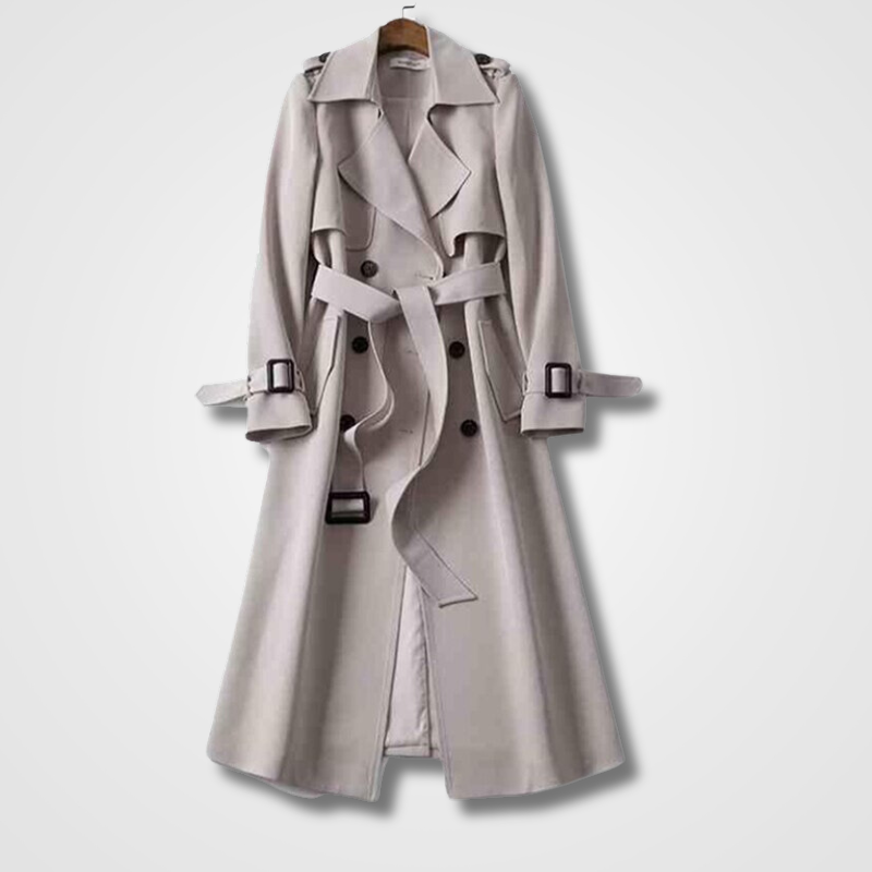 Women's Vintage Autumn Trench Coat – Timeless Belted Transitional Outerwear