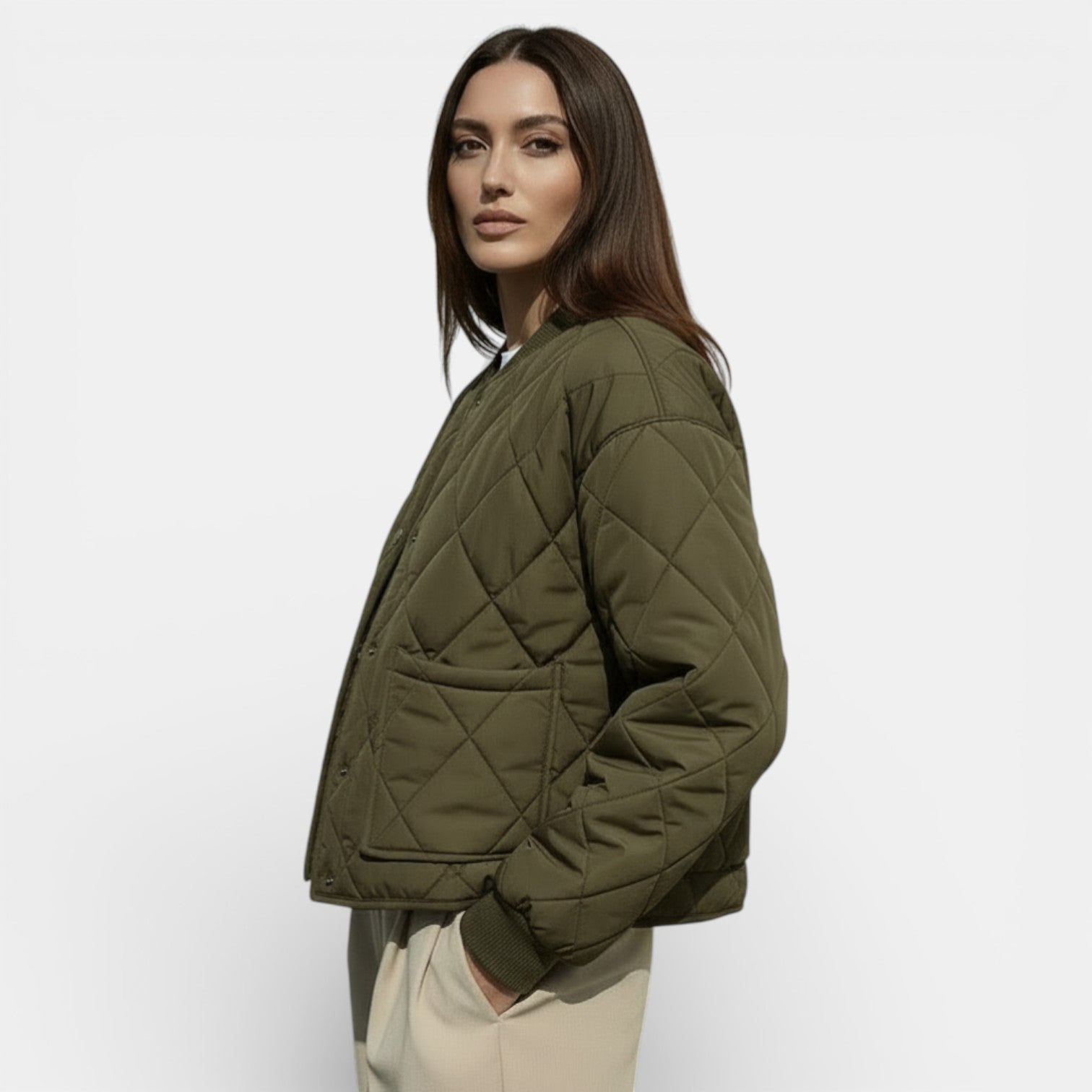 Women's Lightweight Quilted Jacket - Casual Comfortable Transitional Layer