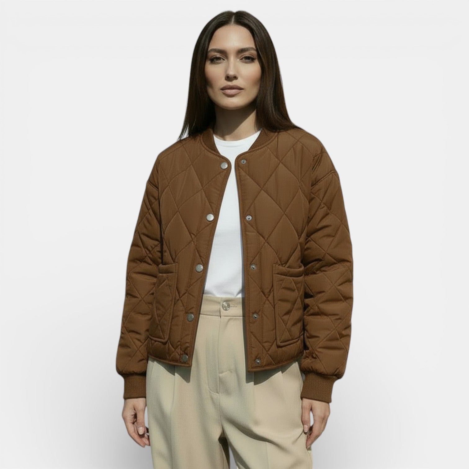 Women's Lightweight Quilted Jacket - Casual Comfortable Transitional Layer