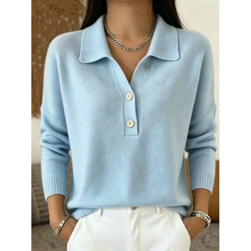 Collared Button Pullover - Refined and Comfortable
