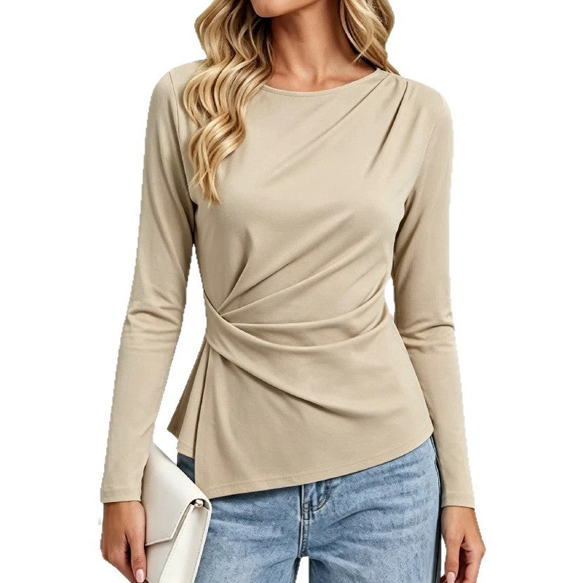 Twisted-Pleat Long-Sleeve Top - Clean and Flattering