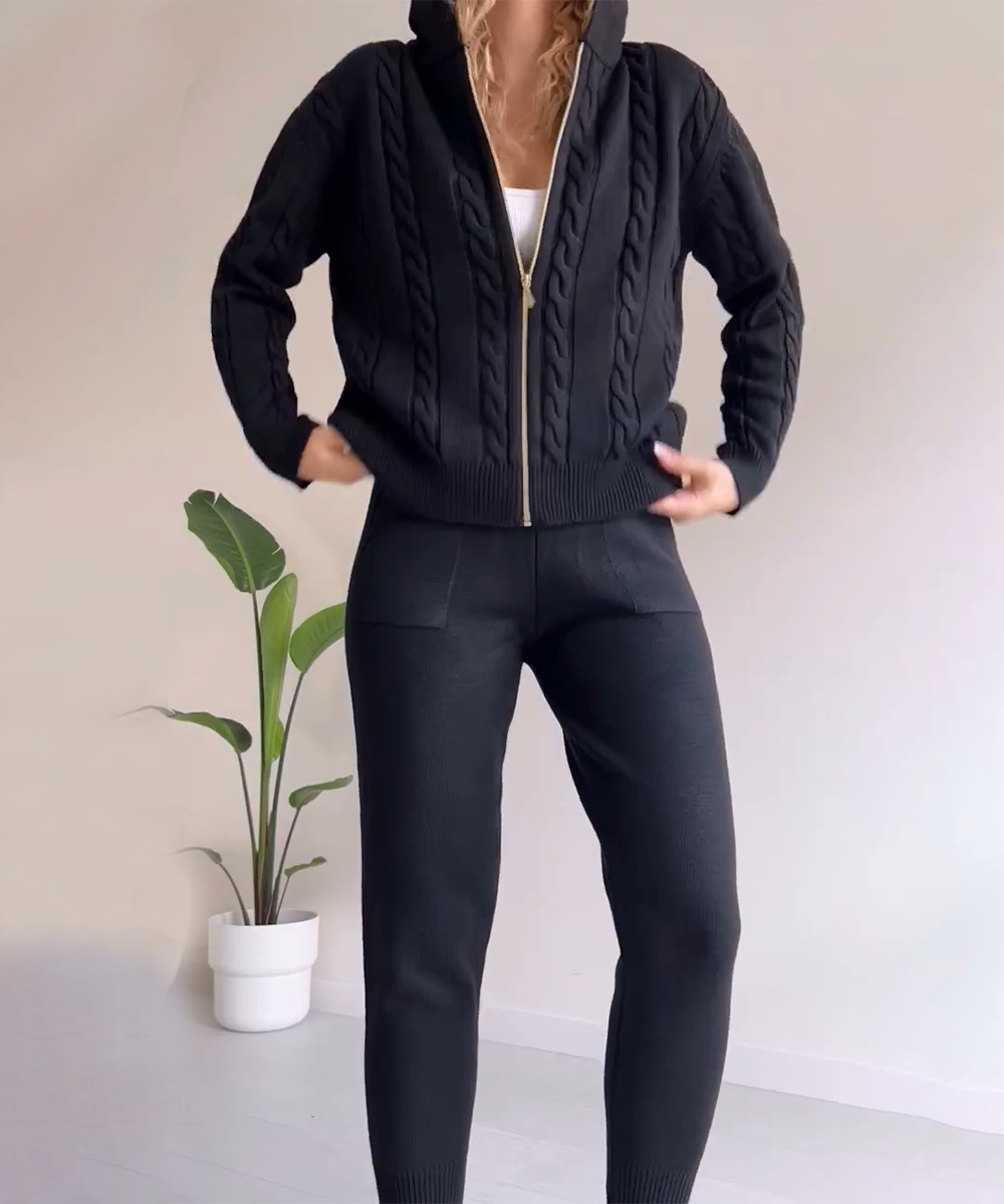 Women’s Sweater Cardigan Two-Piece Set – Cozy Stylish Outfit