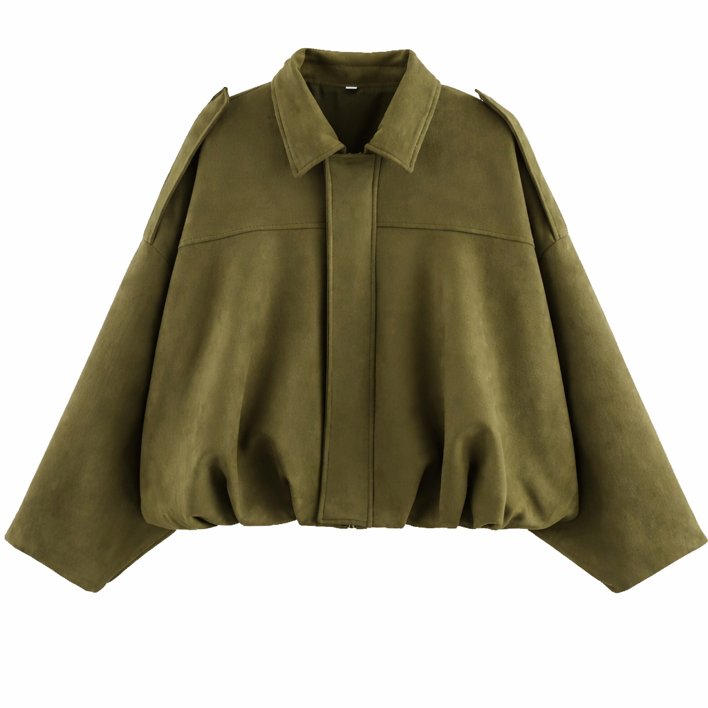 Women's Oversized Bomber Jacket – Casual Street Style Layer